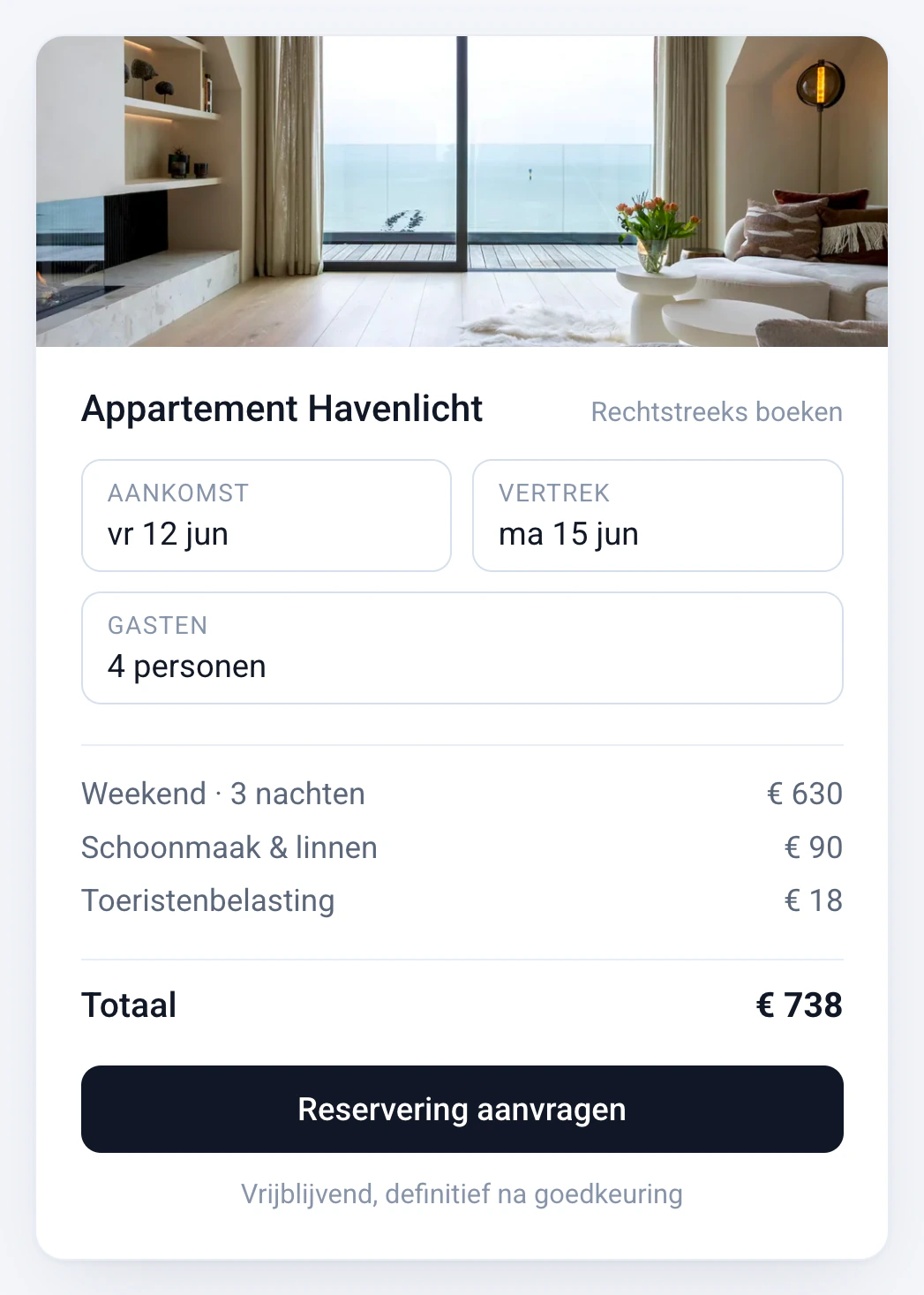 Reserveringssysteem voor vakantieappartementen
