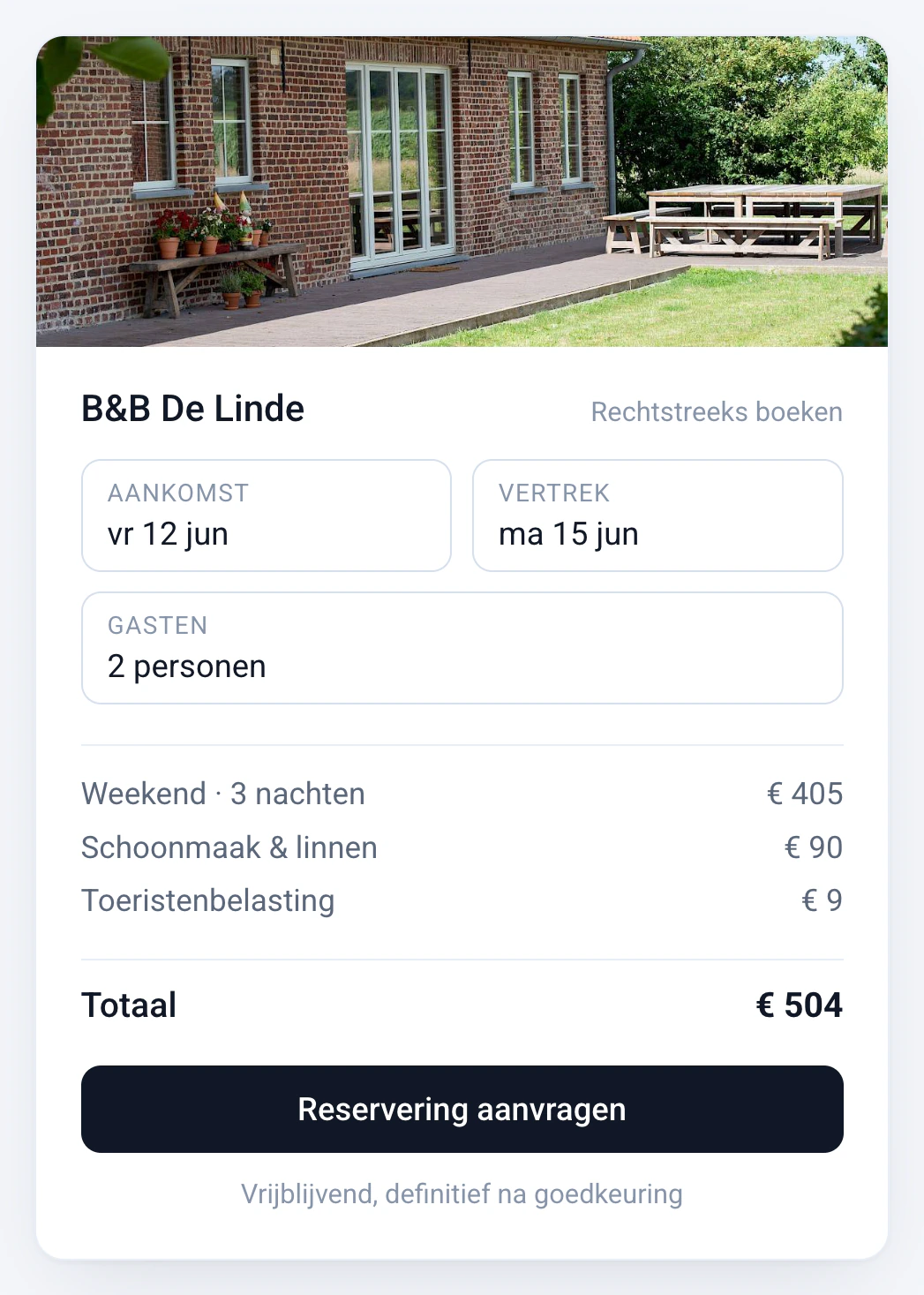 Reserveringssysteem voor B&B